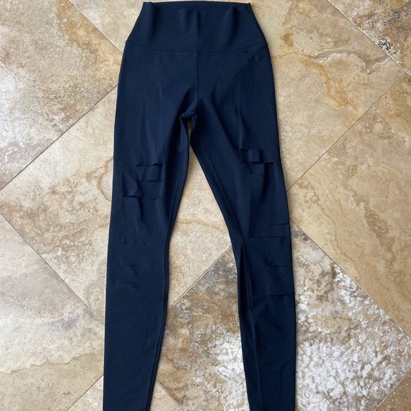 Alo yoga black high rise warrior leggings black small - Picture 1 of 5